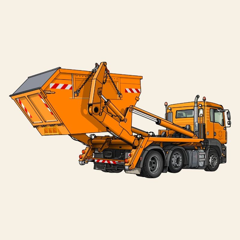 Truck with skip, skip loader