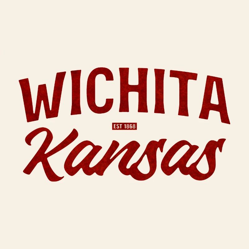 Wichita Kansas Rétro Script