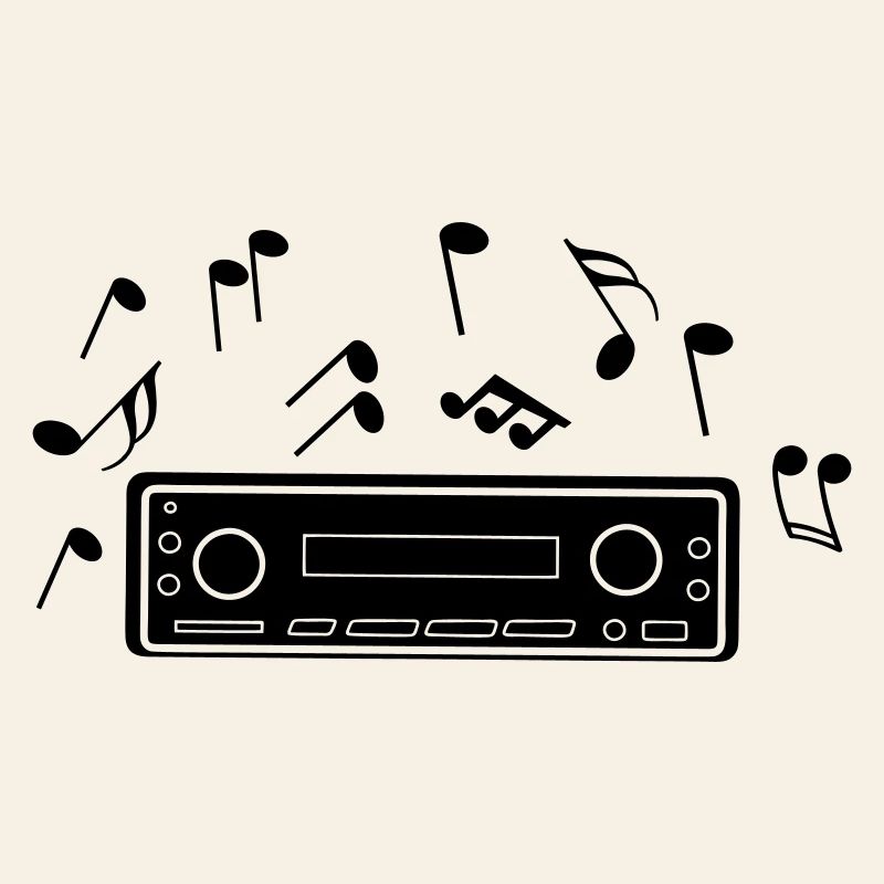 Autoradio avec notes de musique