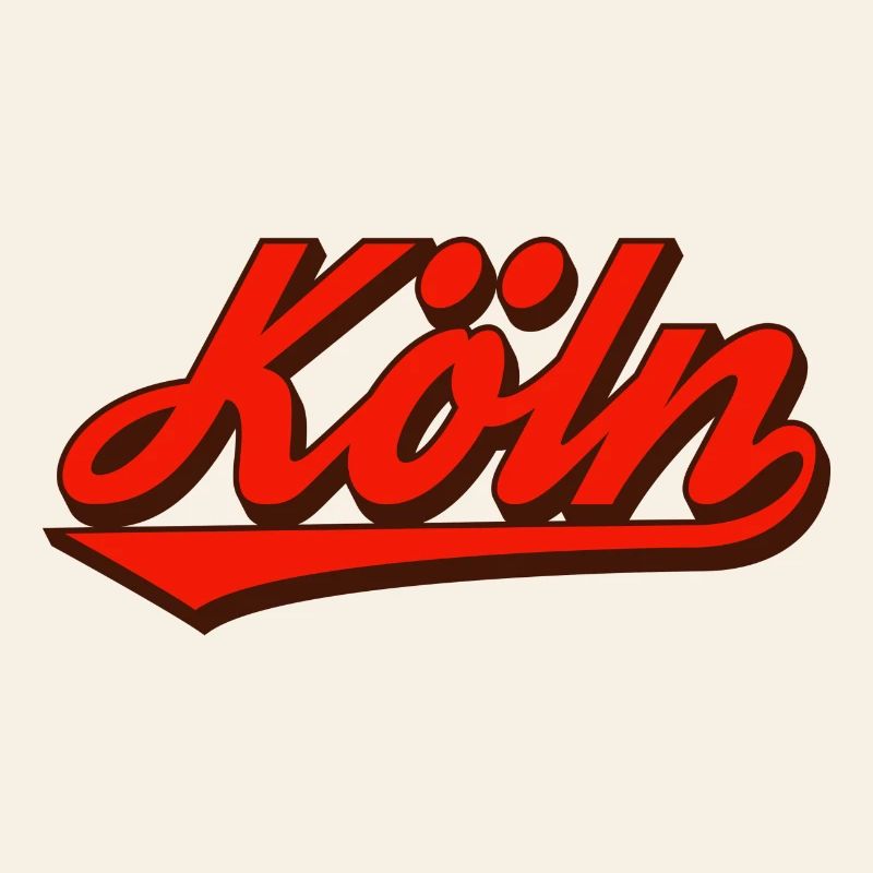 Köln Retro Script Logo Rot