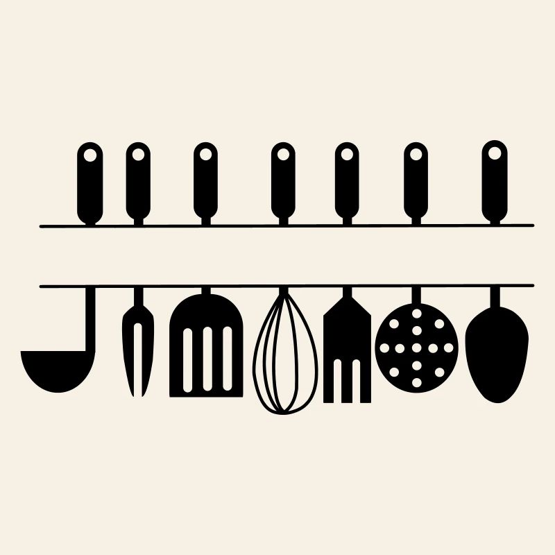 Cutout for own text kitchen utensils