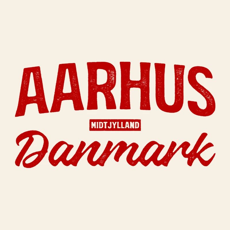 Aarhus Danmark Lettering Retro