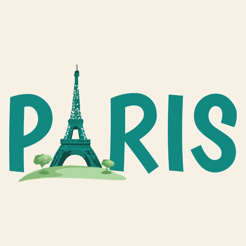 Skyline von Paris mit Eiffelturm Illustration