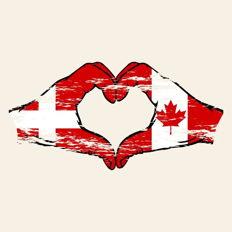 Danemark Canada forme de coeur avec les mains utilisées
