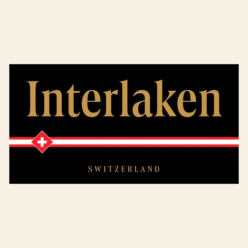 Interlaken Schweizer Goldschrift Design