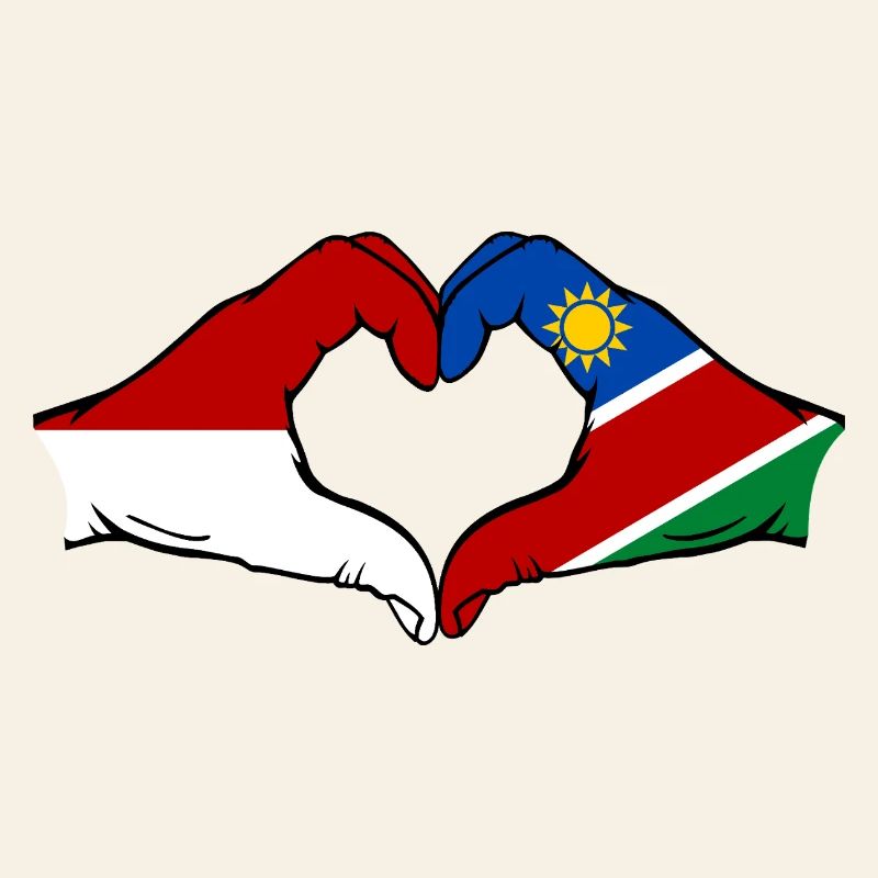 Indonesien_Namibia_Flagge_Haende_Herzform