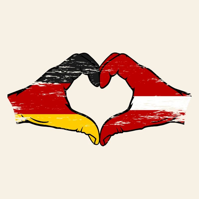 Germany Latvia Flag Hands Heart Shape Used