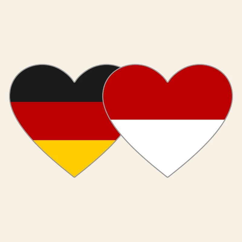 Germany Monaco Flag Heart
