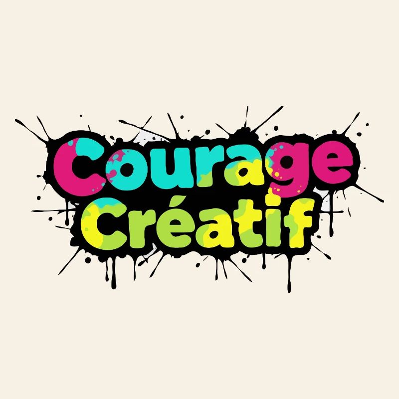 Courage Créatif Bunte Typografie