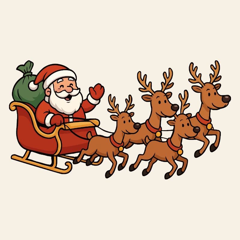 Christmas sleigh with reindeer