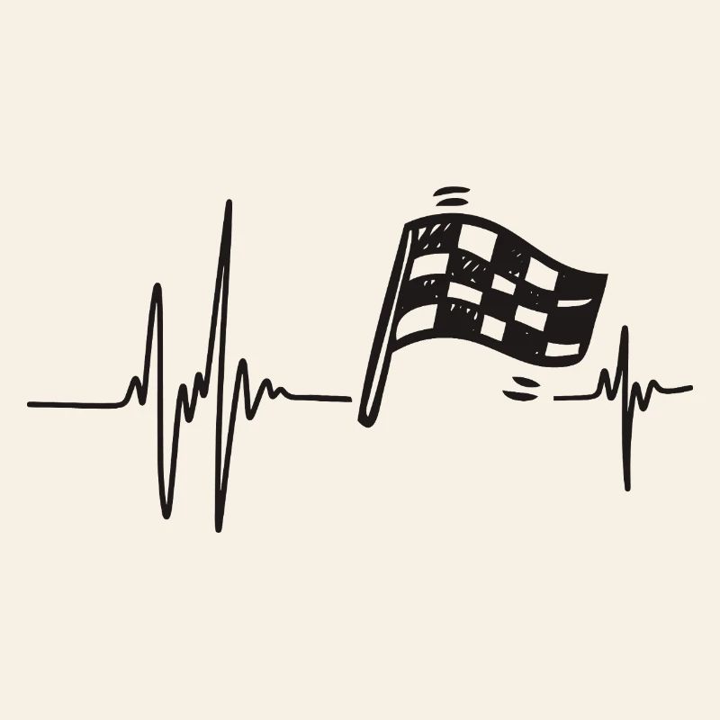 Course Automobile | Cœur Bat Drapeau à Damier