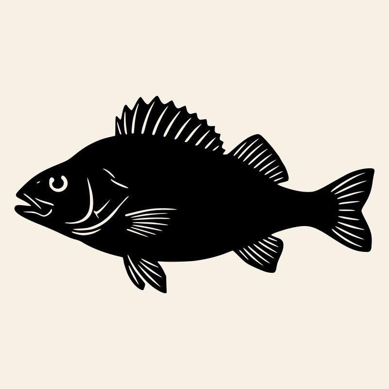 Perch Silhouette Angler Logo