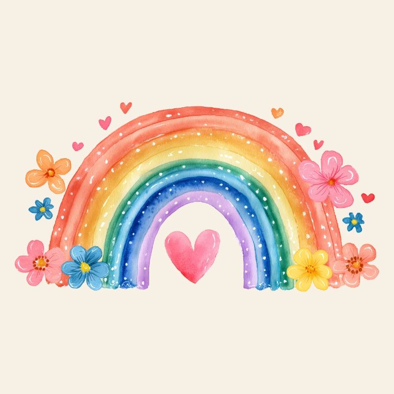 Regenbogen Einschulung – Süßes Mädchen Design