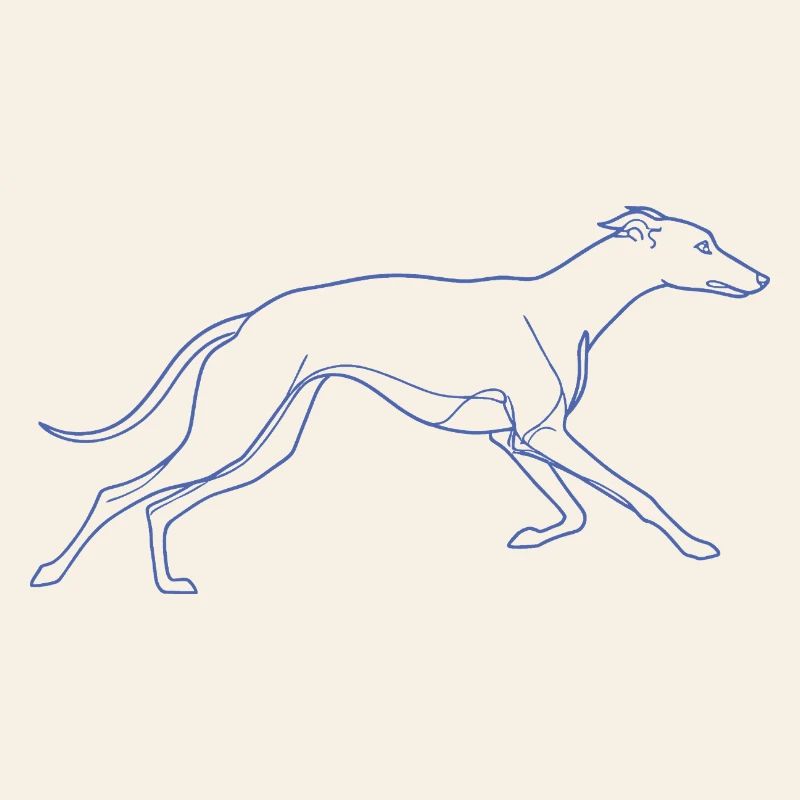 Minimalist Greyhound Silhouette Line Art