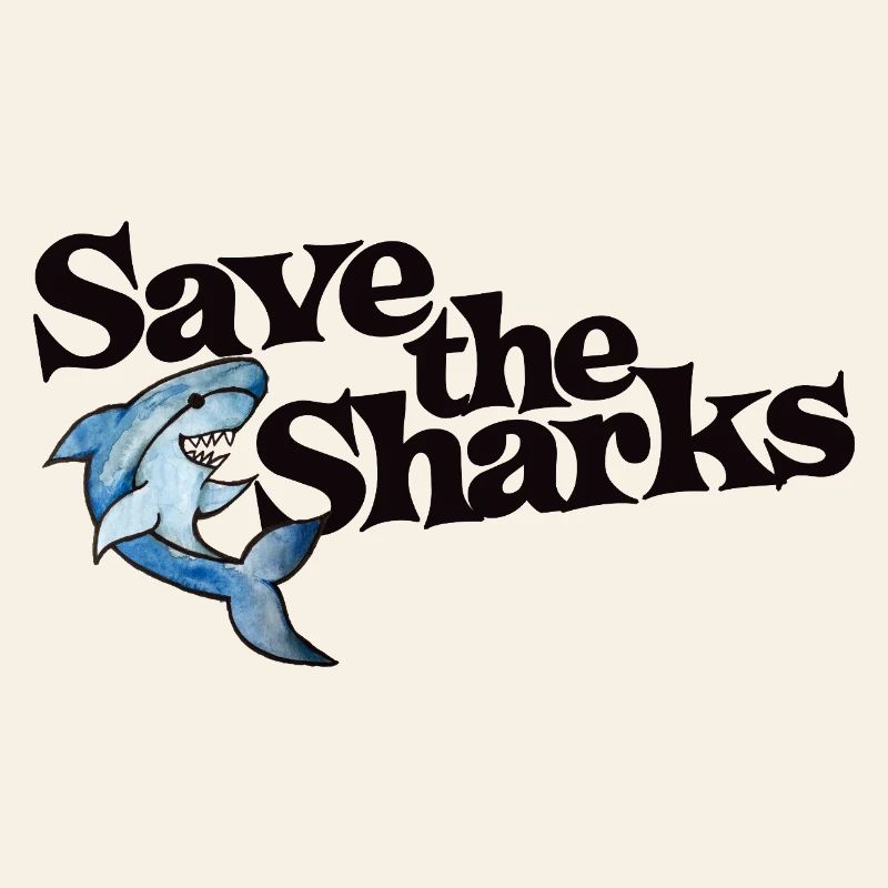 Save the Sharks Ocean Graphic