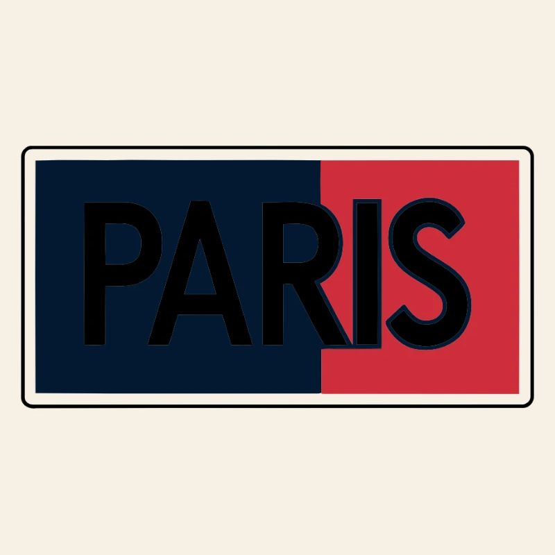 Paris Drapeau Split Typographie