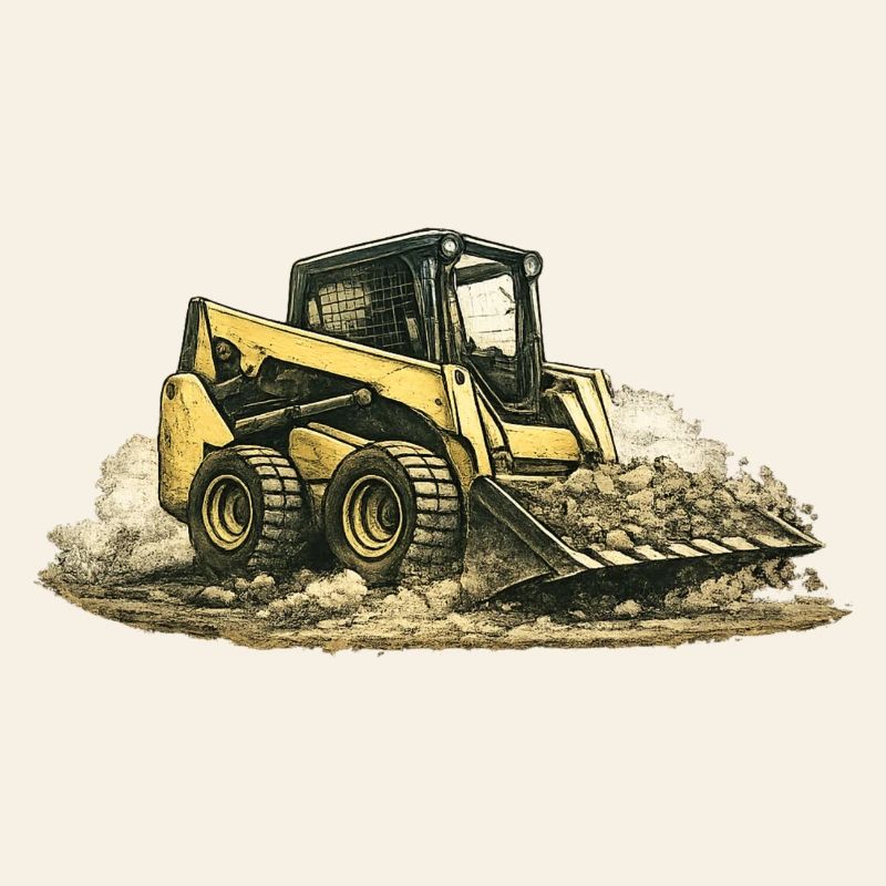 Machine de chantier vintage à chargeuse compacte