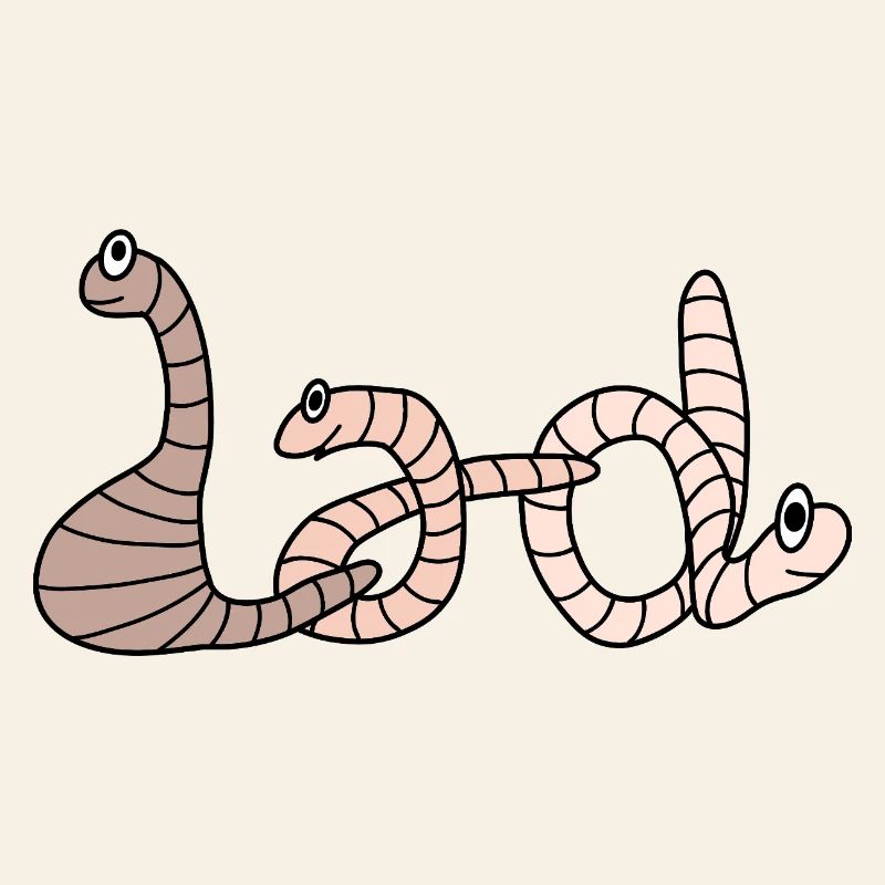 Dad as an earthworm lettering