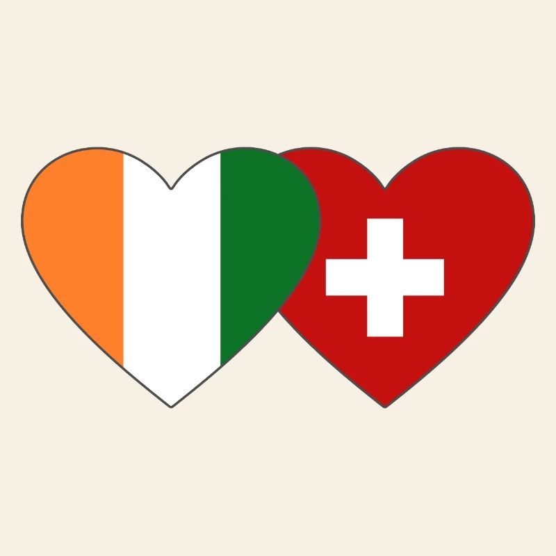Drapeau de la Côte d’Ivoire Suisse Cœur