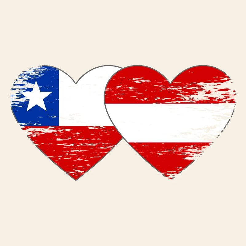 Chile Austria Flag Heart