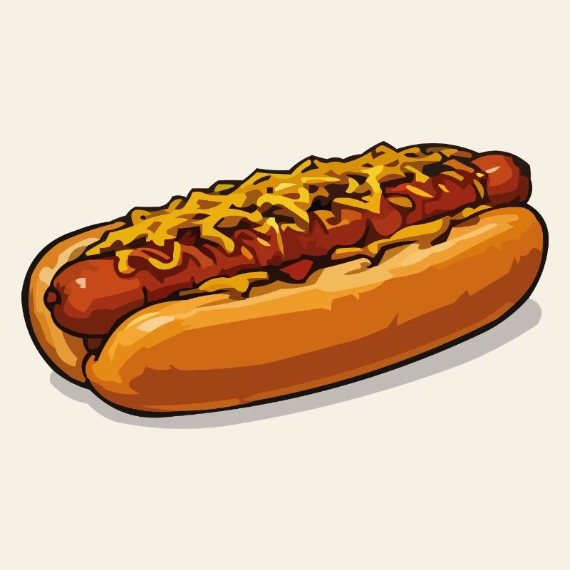 Illustration de hot-dog couvert de fromage