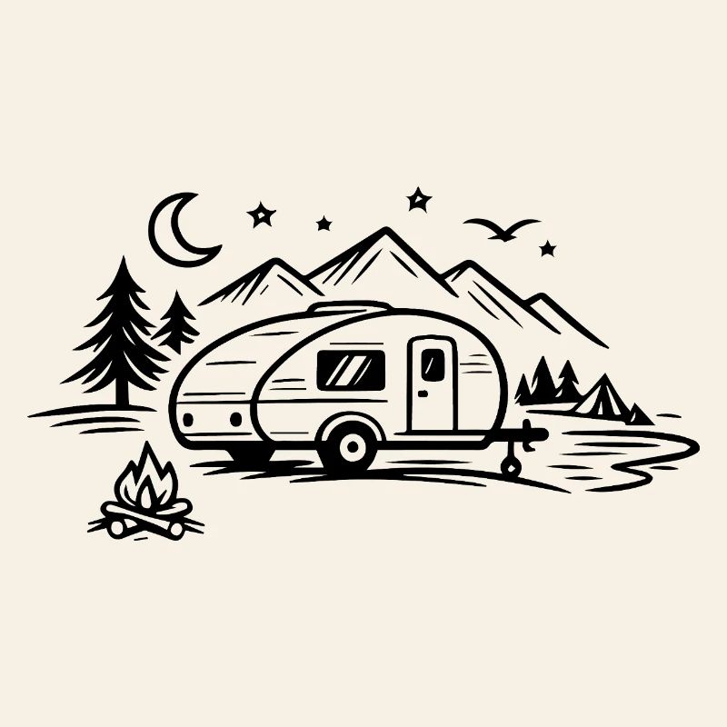 Camping Trailer Landscape
