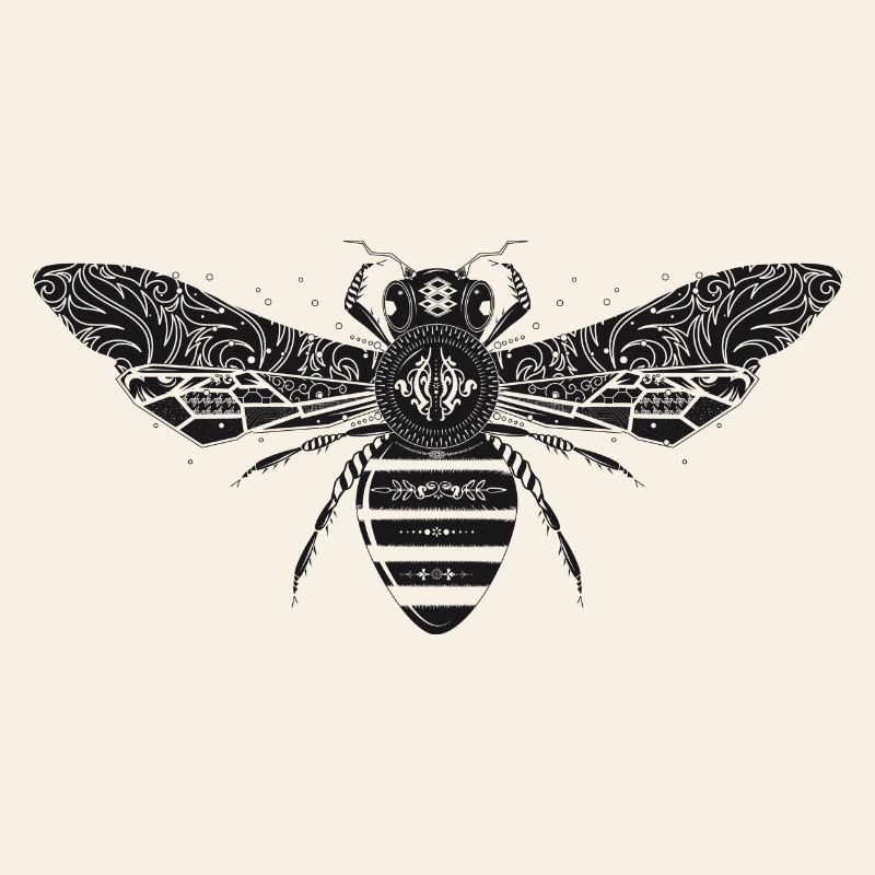 artfully designed bee