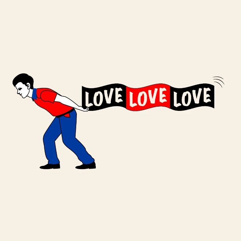 Man pulls LOVE banner