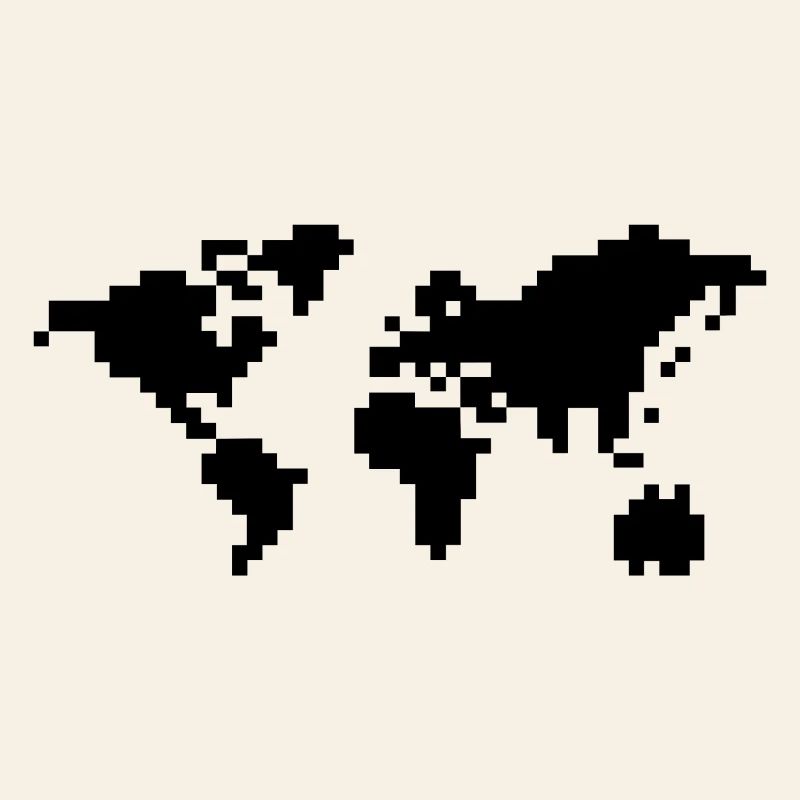 Carte du monde pixel