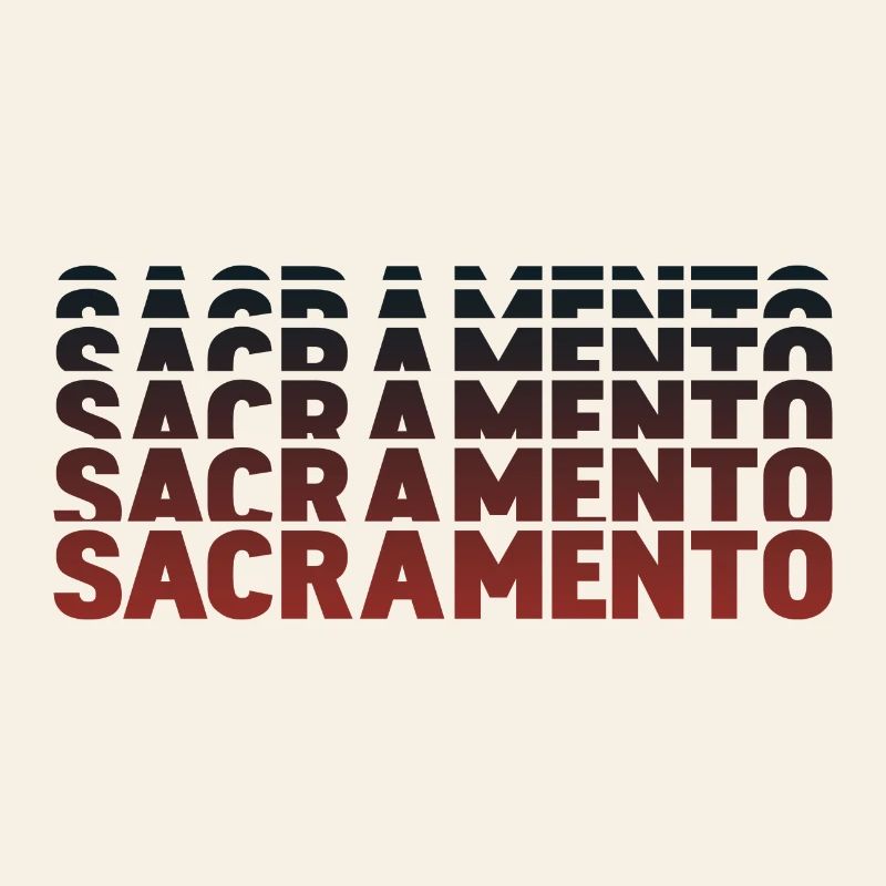 Multiples de lettrage dégradé de Sacramento