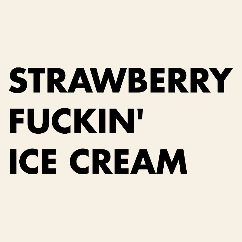 Erdbeer Eis - schwarzer Schriftzug