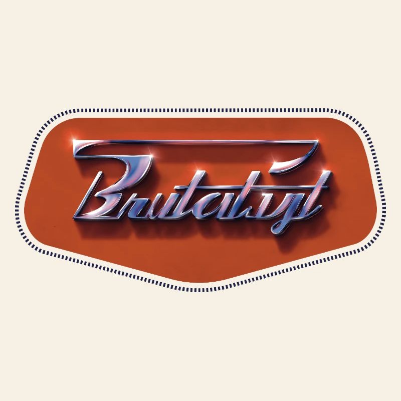 Brutalist – Chrome Retro Futuristic Emblem