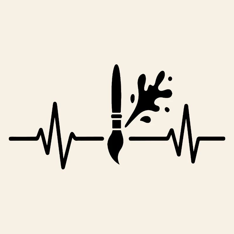 Paint Roller Heartbeat Line DIY Painter Design