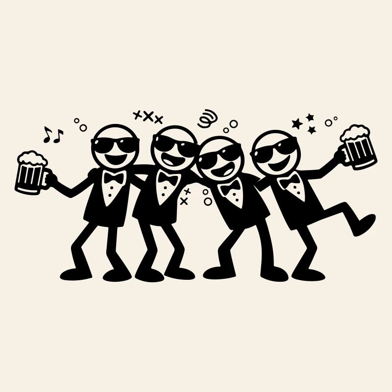 Bräutigam Freunde Gruppe Bier