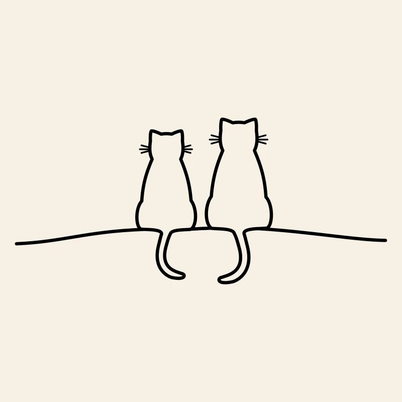 Katzen Silhouette Pärchen Geschenkidee