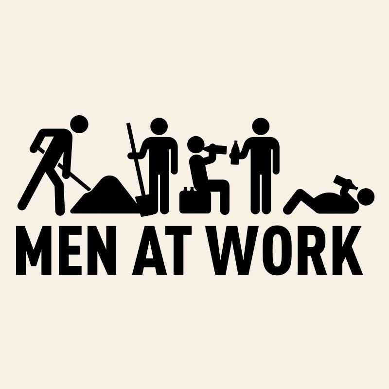 men at work - construction area - worker hard