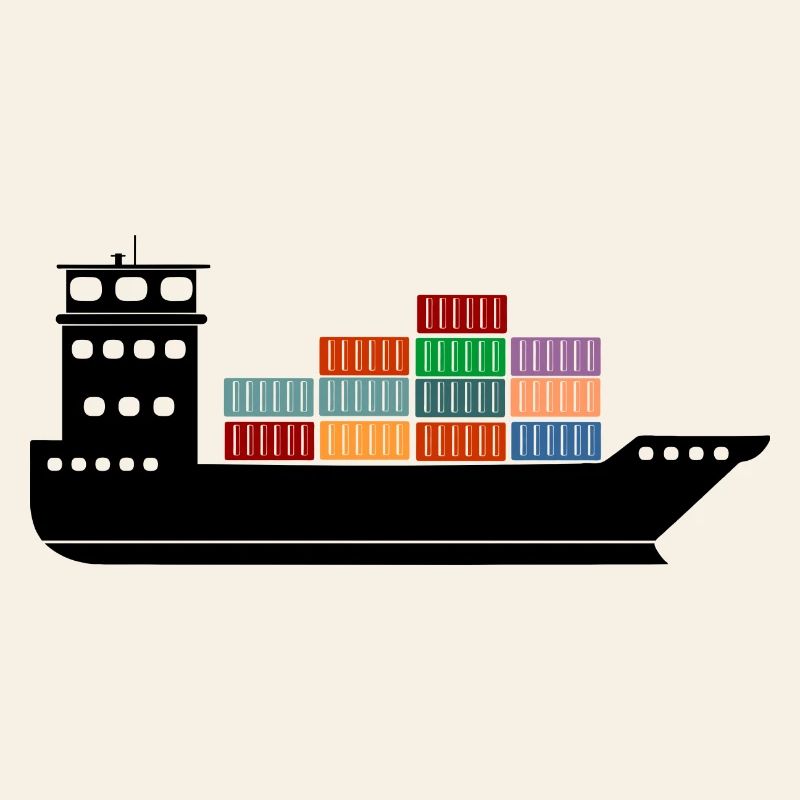 Seecontainerschiff oder Boot mit Containern