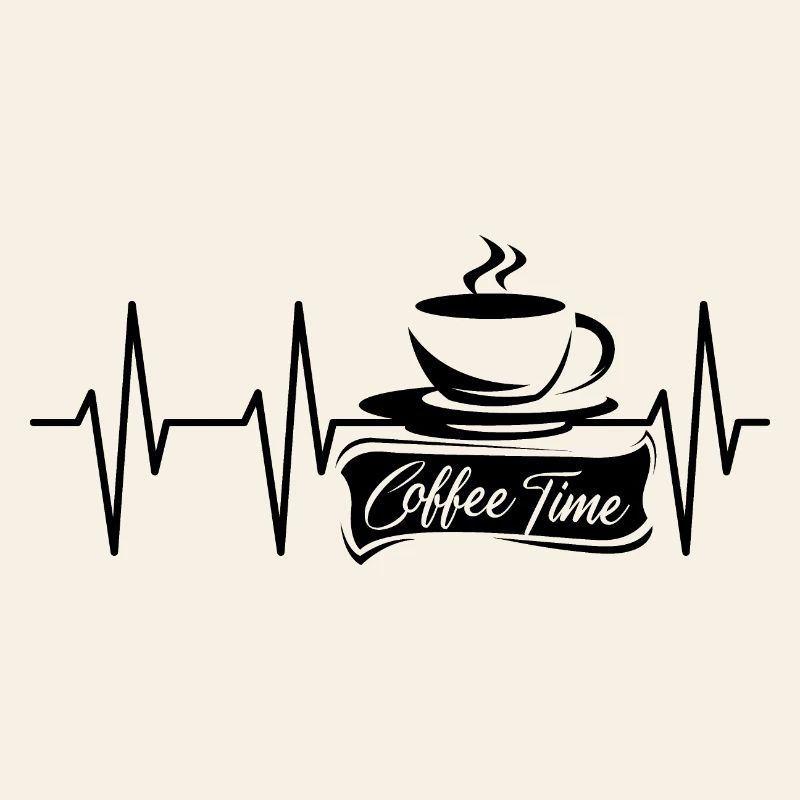 puls coffee time Cafe Kaffee Logo icon Herzschlag