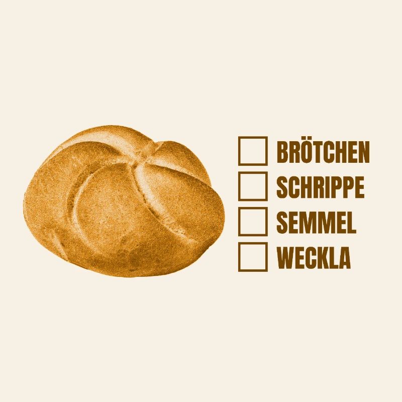 Brötchen oder Semmel? – Lustiges Dialekt-Design