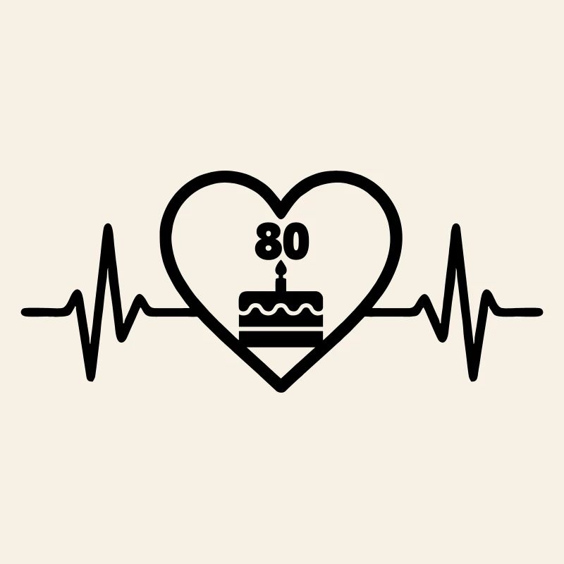 Heart Birthday 80 Years Cake
