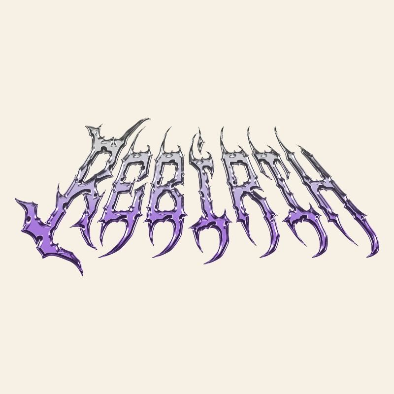 Rebirth - cold metal chrome text