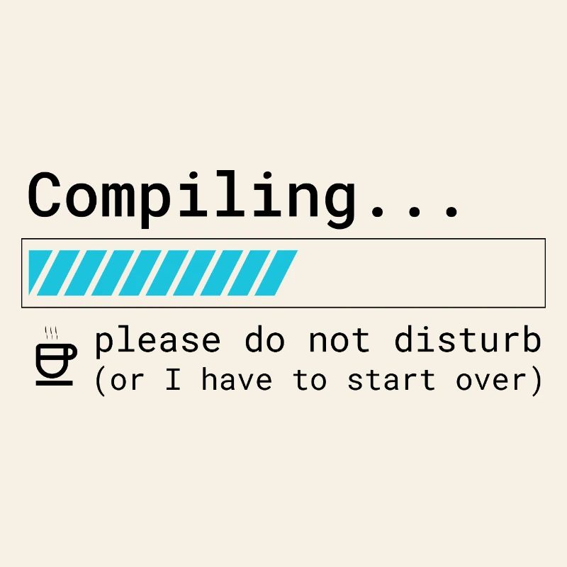 Lustiges Programmierer T-Shirt - Compiling Please 
