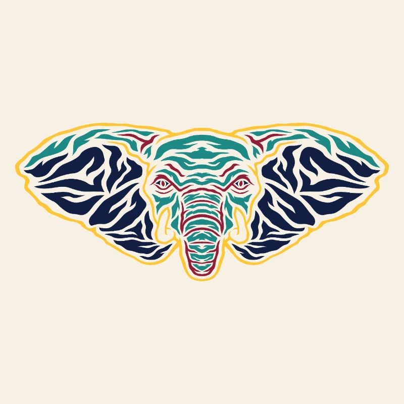 Psychedelic Elephant Head