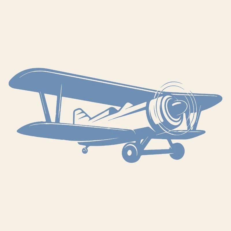 Pilote de biplan Rétro Minimaliste