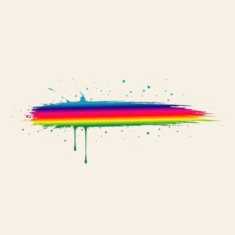 Rainbow Brush Stroke Gradient Splash