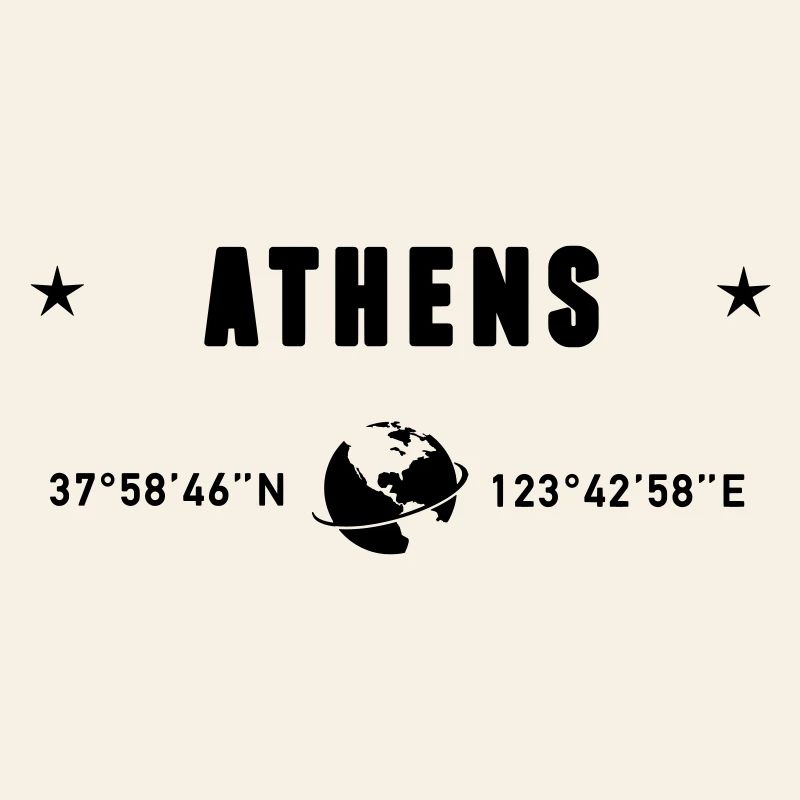 Athènes Grèce Coordonnées Planète Terre