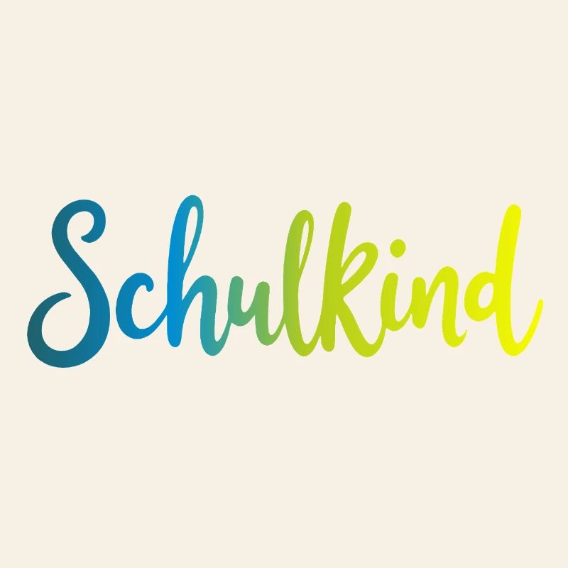 Schulkind Farbverlauf Blau- Grün - Gradient Script