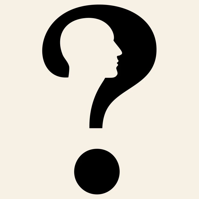 Question mark with silhouette man #
