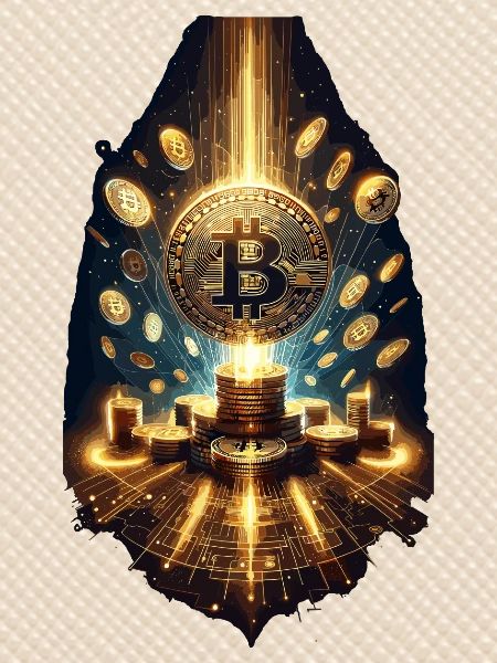 Bitcoin Explosion Digital Artwork