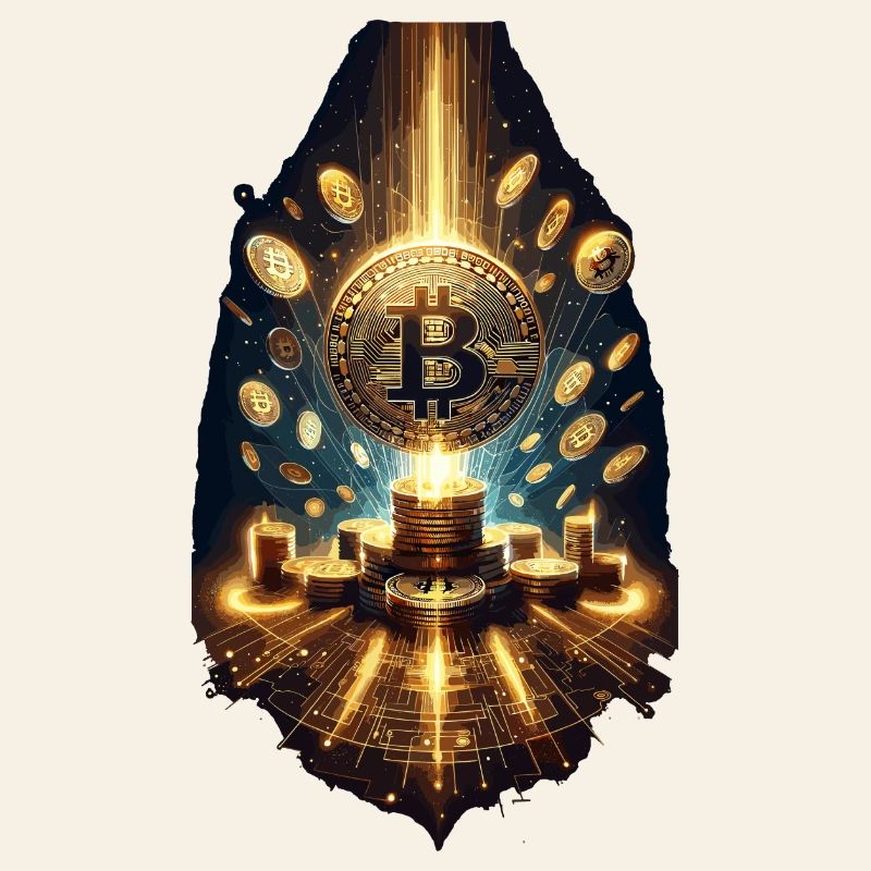 Bitcoin Explosion Digital Artwork